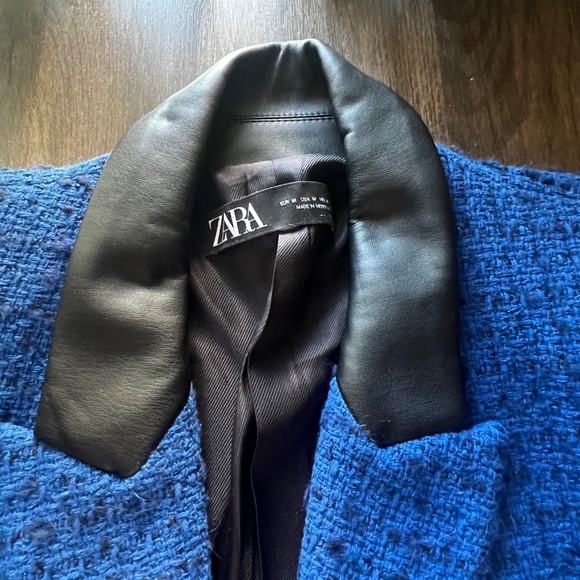 NWT Zara Blazer Vegan Leather Collar - Picture 4 of 5